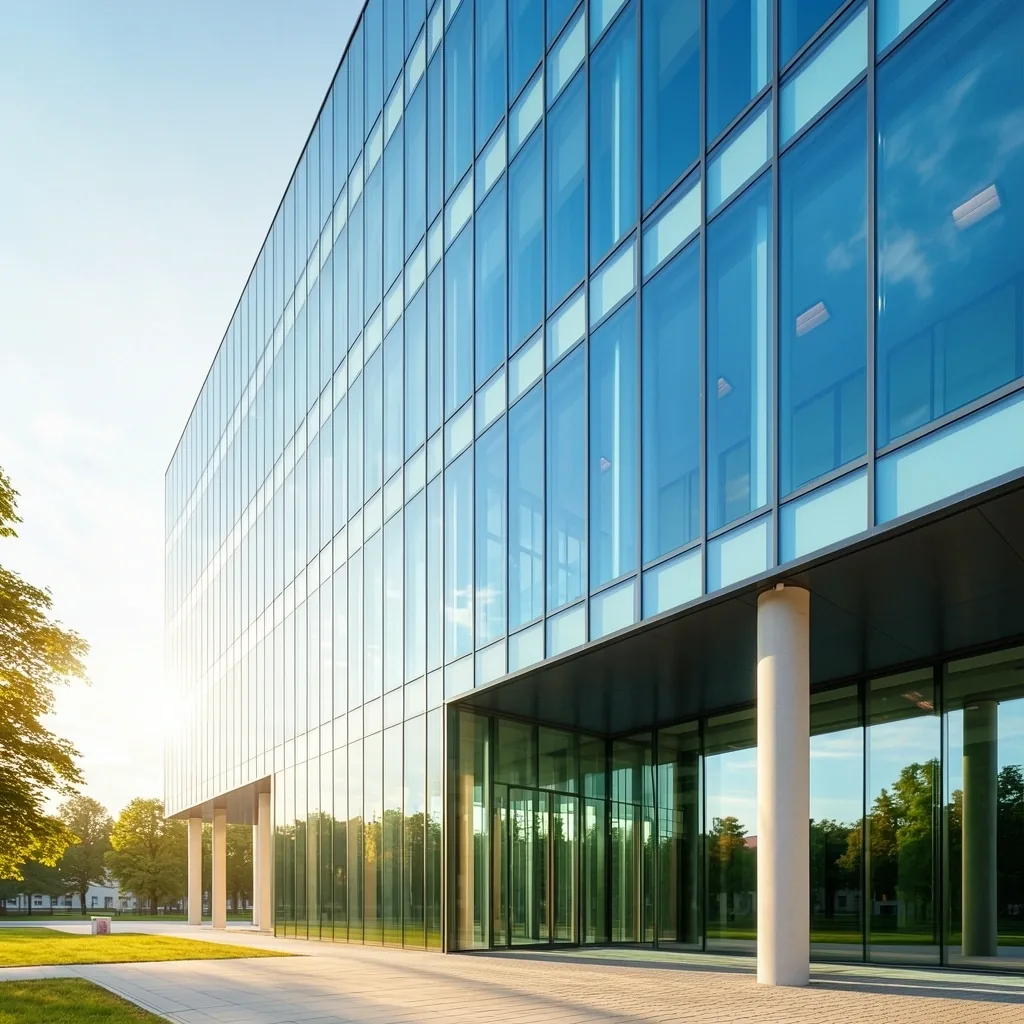 Moderní architektura reprezentující stabilitu a transparentnost finančního sektoru